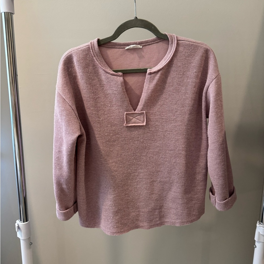 Blu Pepper Dusty Mauve Knit Top